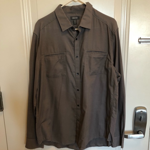 Kenneth Cole Reaction Button Down Gray Shirt XL - Picture 2 of 8